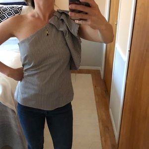 Banana republic one shoulder striped top